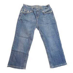 Zenim Denim Jeans Women's 5-Pocket Capri Mid-low‎ Rise natural waist Sz 6 pants